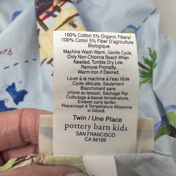 RETIRED Pottery Barn Kids Treasure Cove TWIN FLAT SHEET - Picture 2 of 5